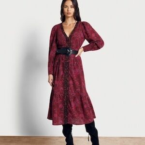 Sam Edelman Ramsey V-Neck Floral Maxi Dress Size Large
